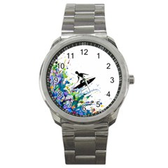 Nature Surfing Sport Metal Watch by Sparkle