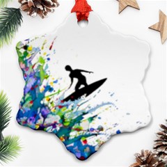 Nature Surfing Ornament (snowflake) by Sparkle