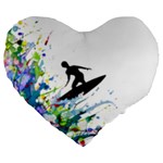 Nature Surfing Large 19  Premium Heart Shape Cushions Front