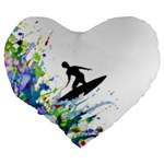 Nature Surfing Large 19  Premium Heart Shape Cushions Back