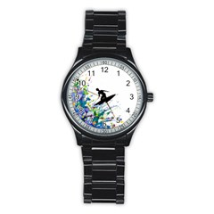 Nature Surfing Stainless Steel Round Watch by Sparkle