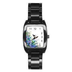 Nature Surfing Stainless Steel Barrel Watch by Sparkle