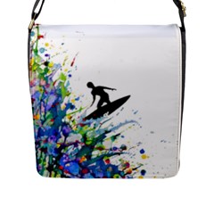 Nature Surfing Flap Closure Messenger Bag (l) by Sparkle