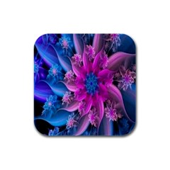 Fractal Flower Rubber Square Coaster (4 Pack)  by Sparkle