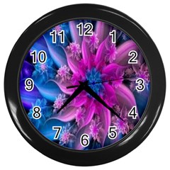 Fractal Flower Wall Clock (black) by Sparkle