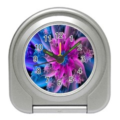 Fractal Flower Travel Alarm Clock by Sparkle