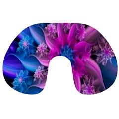 Fractal Flower Travel Neck Pillow by Sparkle