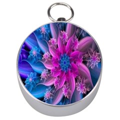 Fractal Flower Silver Compasses by Sparkle