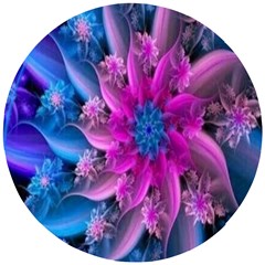 Fractal Flower Wooden Puzzle Round by Sparkle