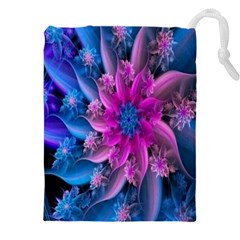 Fractal Flower Drawstring Pouch (4xl) by Sparkle