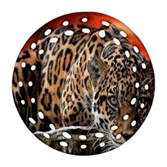 Nature With Tiger Round Filigree Ornament (two Sides) by Sparkle