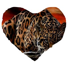 Nature With Tiger Large 19  Premium Heart Shape Cushions by Sparkle