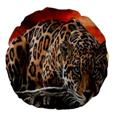 Nature With Tiger Large 18  Premium Flano Round Cushions by Sparkle