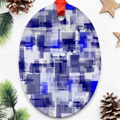 Blockify Oval Ornament (two Sides) by Sparkle