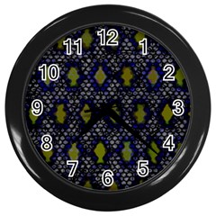 Color Abstract Cartoon Wall Clock (black)