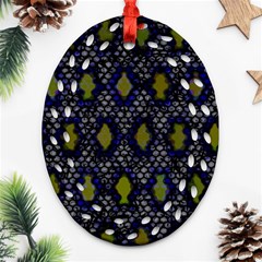 Color Abstract Cartoon Oval Filigree Ornament (two Sides) by Sparkle