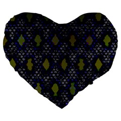 Color Abstract Cartoon Large 19  Premium Flano Heart Shape Cushions by Sparkle