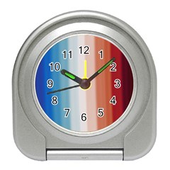 Blue,white Red Travel Alarm Clock by Sparkle