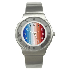 Blue,white Red Stainless Steel Watch by Sparkle