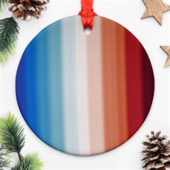 Blue,white Red Round Ornament (two Sides) by Sparkle