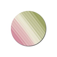 Pink Green Rubber Round Coaster (4 Pack)  by Sparkle