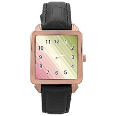 Pink Green Rose Gold Leather Watch 