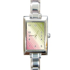 Pink Green Rectangle Italian Charm Watch by Sparkle