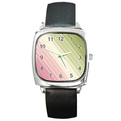 Pink Green Square Metal Watch by Sparkle