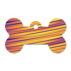 Orange Strips Dog Tag Bone (two Sides) by Sparkle