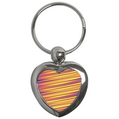 Orange Strips Key Chain (heart) by Sparkle