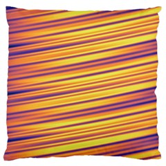 Orange Strips Large Cushion Case (one Side) by Sparkle