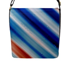 Blue White Flap Closure Messenger Bag (l) by Sparkle