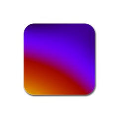 Violet Orange Rubber Square Coaster (4 Pack)  by Sparkle