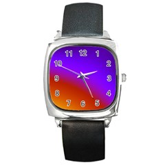 Violet Orange Square Metal Watch by Sparkle