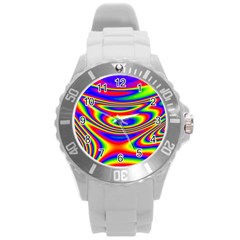 Rainbow Round Plastic Sport Watch (l) by Sparkle