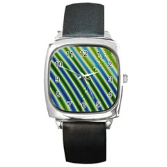 Blueglow Square Metal Watch by Sparkle