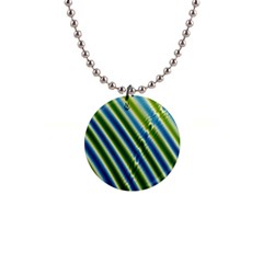 Blueglow 1  Button Necklace by Sparkle