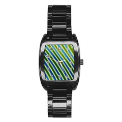 Blueglow Stainless Steel Barrel Watch by Sparkle