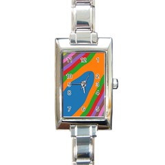 Rainbow Road Rectangle Italian Charm Watch by Sparkle