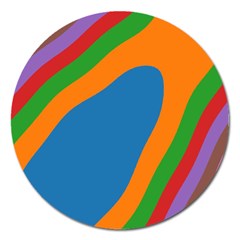 Rainbow Road Magnet 5  (round) by Sparkle