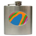 Rainbow Road Hip Flask (6 oz) Front