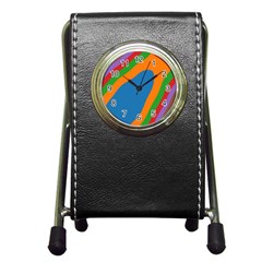 Rainbow Road Pen Holder Desk Clock by Sparkle