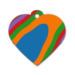 Rainbow Road Dog Tag Heart (one Side) by Sparkle