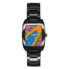 Rainbow Road Stainless Steel Barrel Watch by Sparkle