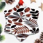 Shiny Leafs Snowflake Ornament (Two Sides) Front