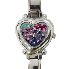 Glitter Butterfly Heart Italian Charm Watch by Sparkle