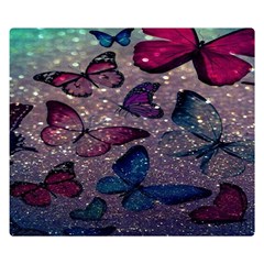 Glitter Butterfly Double Sided Flano Blanket (small)  by Sparkle