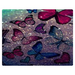 Glitter Butterfly Double Sided Flano Blanket (medium)  by Sparkle