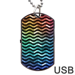 Digital Waves Dog Tag Usb Flash (two Sides) by Sparkle