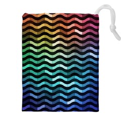 Digital Waves Drawstring Pouch (4xl) by Sparkle